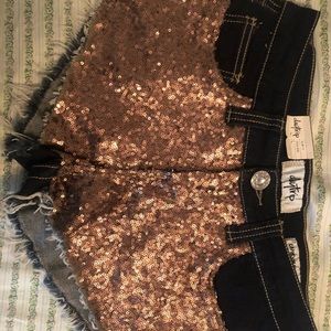 Daytrip Gold Sequin Shorts
